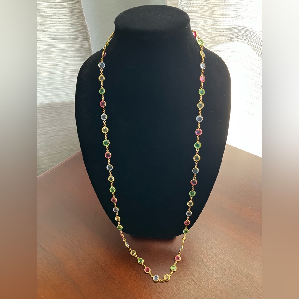 Swarovski Swan Signed Multicolor Crystal Necklace
